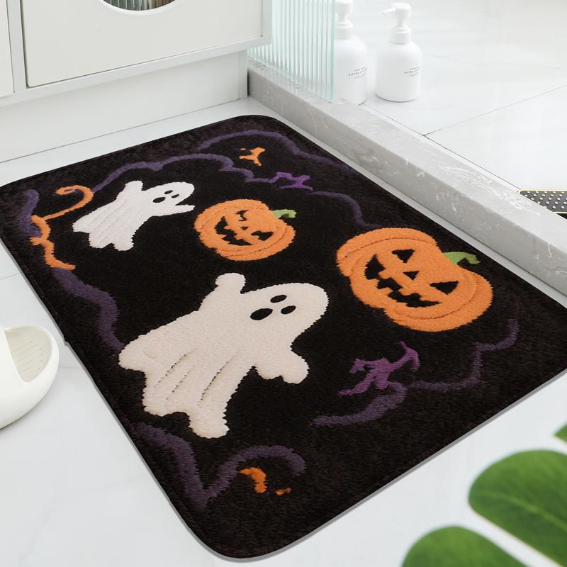 Golden Bat Pattern Bathroom Non Slip Mat Toilet Water Absorbing Foot Mat Shower Room Carpet Decorative Mat Soft And Comfortable