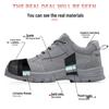 Plus Velvet Steel Toe Anti-Smash and Puncture Work Shoes: Wear-Resistant, Acid & Alkali Resistant, Comfortable Safety Sole.