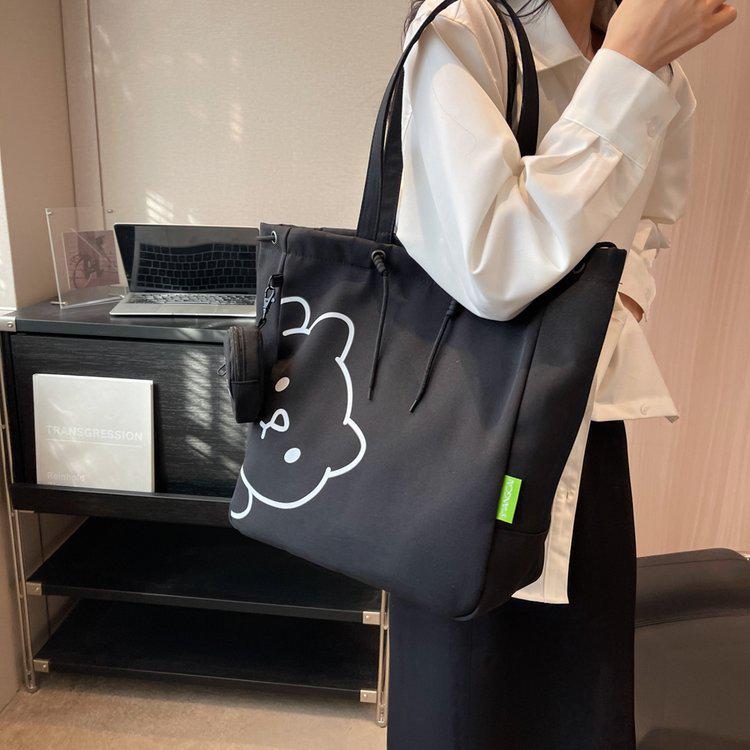 

Exclusive Nylon Mother-Child Drawstring Tote: Lightweight Single-Shoulder Women s Bag with Customizable Text or Logo One Size чёрный