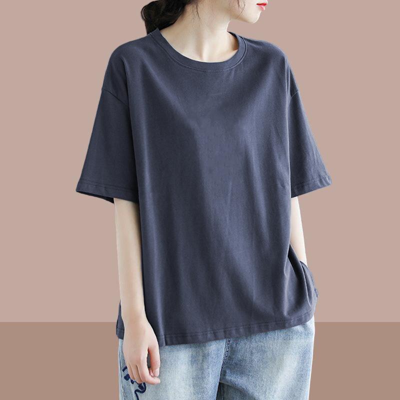 Sommer Neu Vielseitig Dopamin Wear Kurzarm Top Große Größe Damen Locker Lässig Bequem T-Shirt Damen