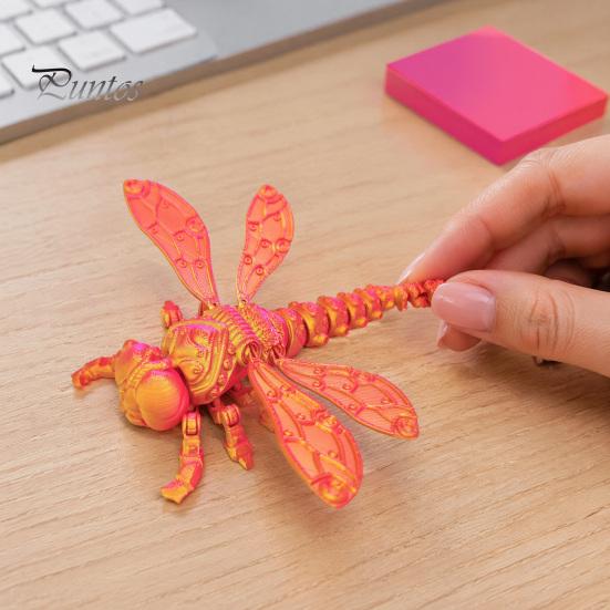 Realistic Insect Model 3D Printed Dragonfly Figurine, Articulated with Movable Joints, Stress Relief Fidget Toy for Desk Decoration Office Toys