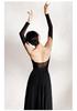 Falling Leaves Mesh Back Camellia Dance Costume - Black Classical Dance Suit