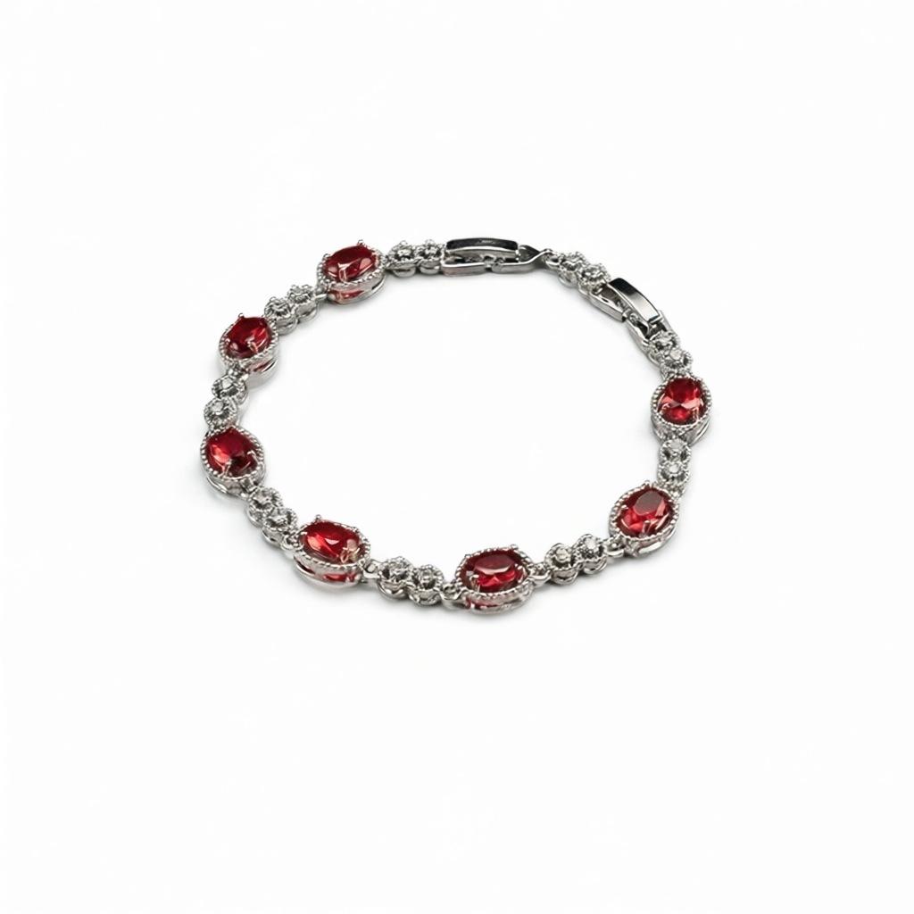2026 European and American Style Bracelet, Pure Hand-inlaid Colored Zircon Niche Women's Jewelry, Luxury Jewelry