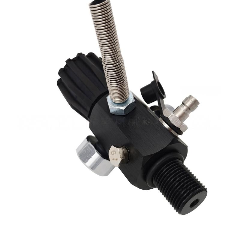 1 Pezzo Adattatore Stazione di Riempimento Valvola HPA Accessori per Immersioni Serbatoio Scuba Ricarica 6000Psi/400Bar Con Tubo da 50 cm Doppio Manometro