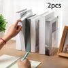 Set of 2 Acrylic Book Holders - Desktop Book Organizer - Book Display Shelf for Office, Home, And Bookstore