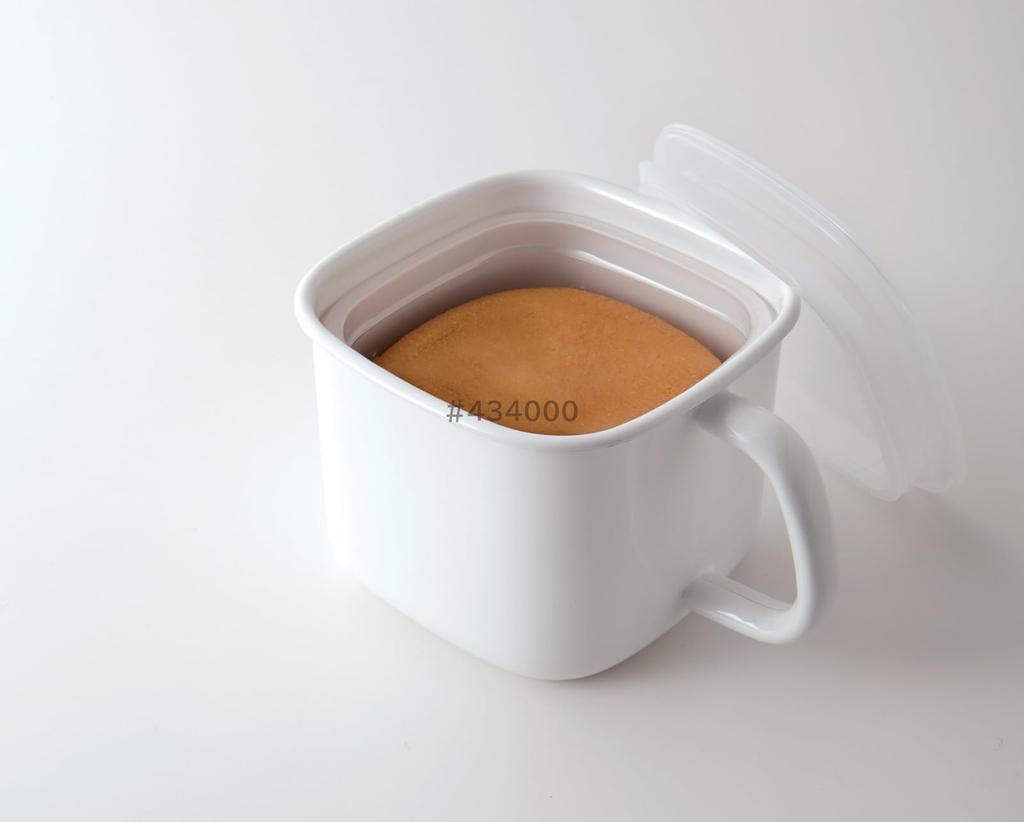 [Amazon.co.jp Exclusive] Fuji Enamel Square Miso Pot, Cool Gray AMZ-KP.CG