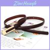 Elegant Female Pu Leather Belt For Dresses With Geometric Buckle