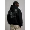 H M Printed Hoodie Loose Fit Black Raptor Ridge