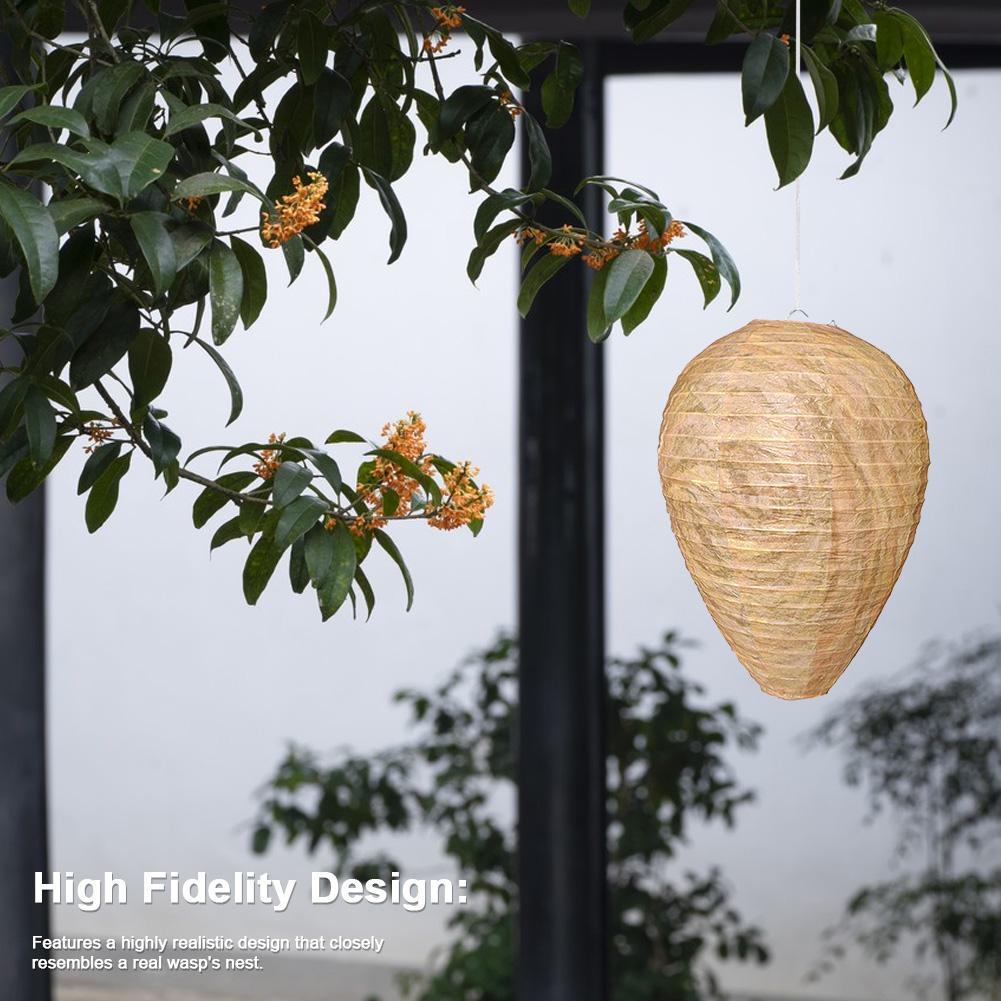 Hanging Wasp Deterrent Waterproof Repellent Hornets Safe Fake Trap Drive Beehive Lantern for Patio Outdoor