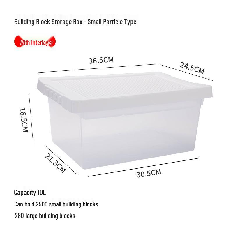 Lego Large Transparent Plastic Storage Box with Lid for Children's Toys & Organization