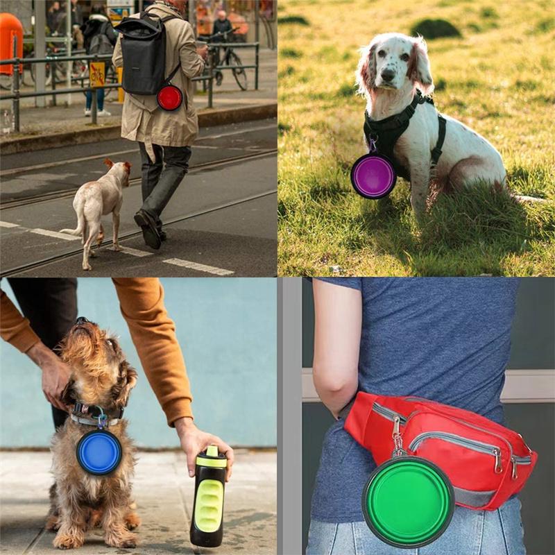 350/1000ML Large Collapsible Dog Cat Folding Silicone Bowl Portable Puppy Food Container Outdoor Feeder Dish Bowl Dog Accessorie