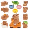 13Pcs Mini Capybara Figurines Cute Resin Animal Decor for DIY Fairy Christmas Garden Moss Landscape Home Desk Decor Gift