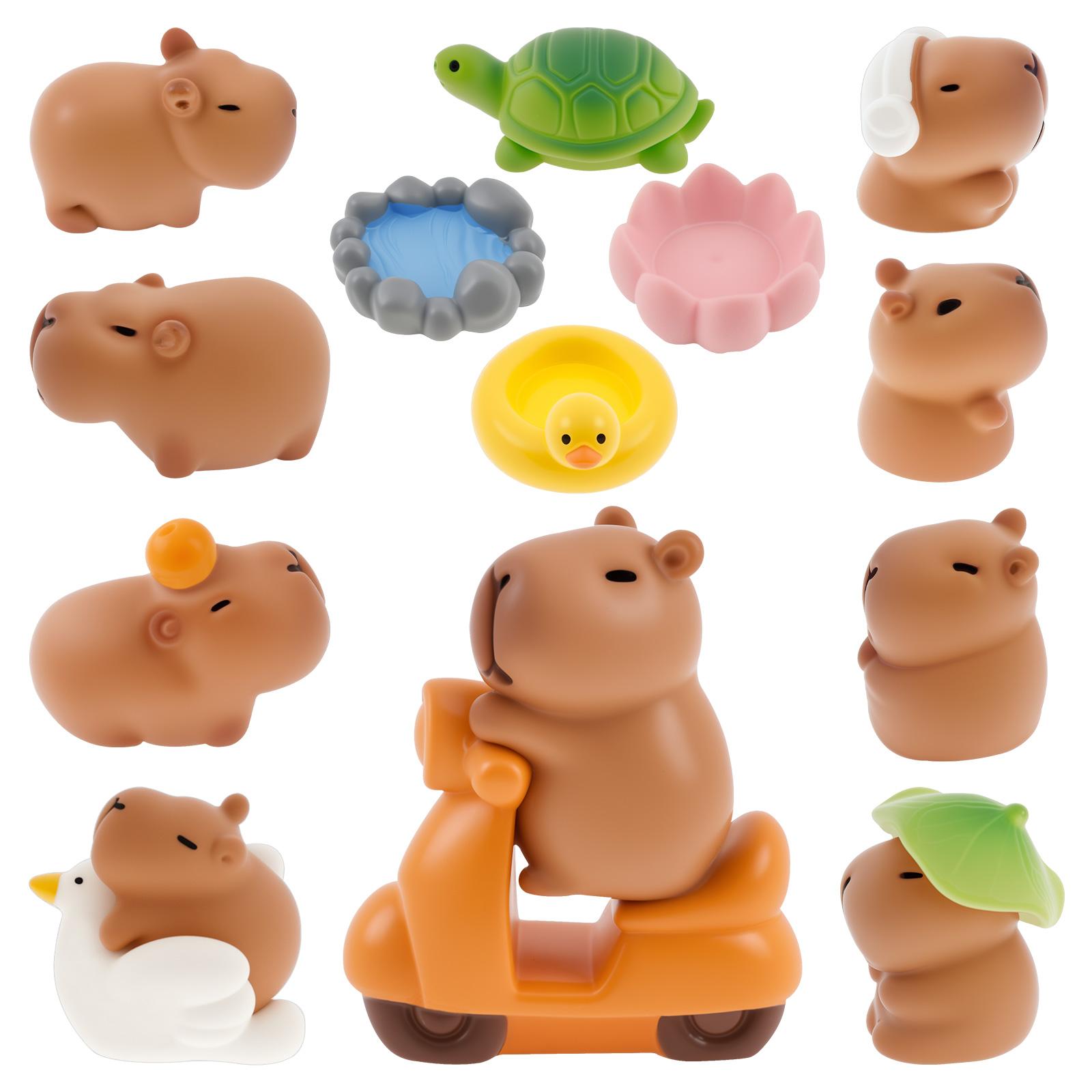 

13Pcs Mini Capybara Figurines Cute Resin Animal Decor for DIY Fairy Christmas Garden Moss Landscape Home Desk Decor Gift