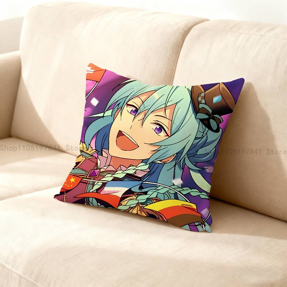 E-Ensembles S-Stars Wataru H-Hibiki Pillow Case Plush Pillow Cases Home Decoration Pillow Cover for Sofa Bed Chair Living Room