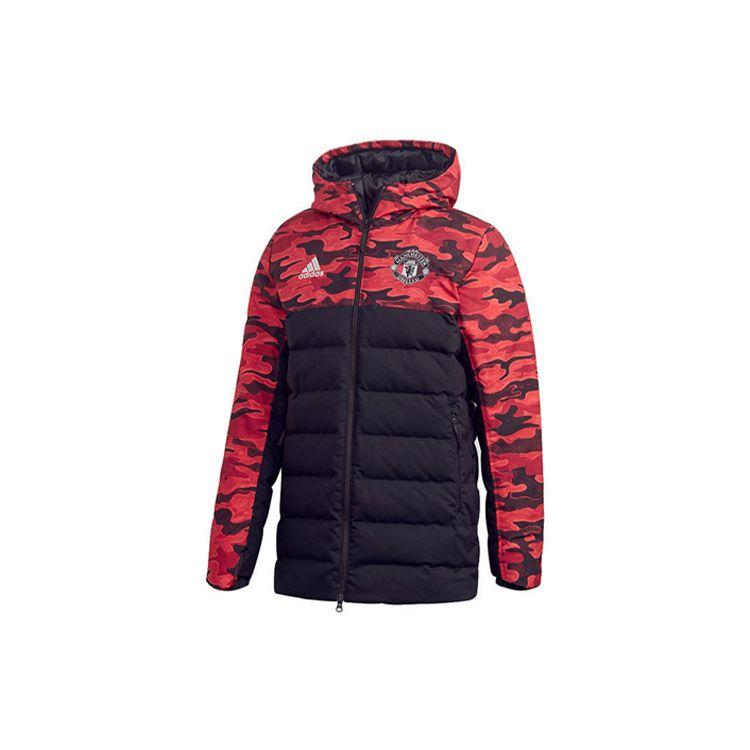 Adidas Manchester United Camo Down Jacket Men Black Red FR3871 M