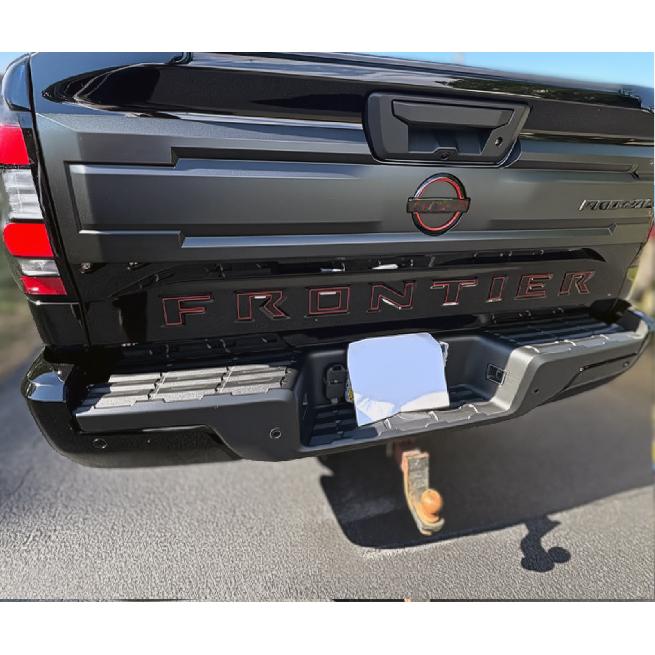Tailgate Raised Letters for NISSAN FRONTIER   2024 Red Outline US MADE