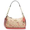 Teri 23 Classic Letter Logo Plate Zipper Coated Canvas and Leather Half Moon Bag Underarm Bag Hand Shoulder Bag Medium Women's Khaki and Pink