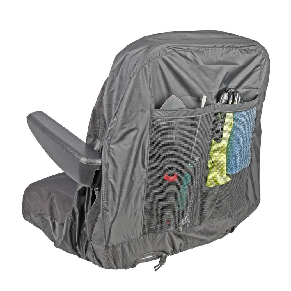 Universal Riding Lawn Mower Seat Cover 600D Oxford Cloth Waterproof Tractor Outdoor Seat Cover With Rear Storage Bag Accessories