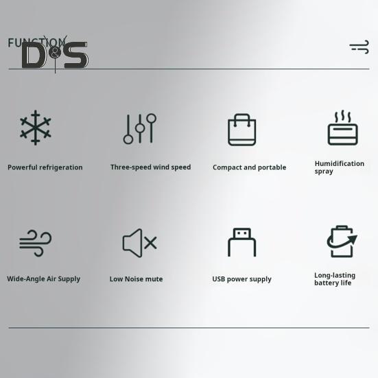 Air Conditioner Cooling Fan with Water Tank 3 Speed Settings Strong Airflow Portable Rechargeable Air Cooler Electric Fan