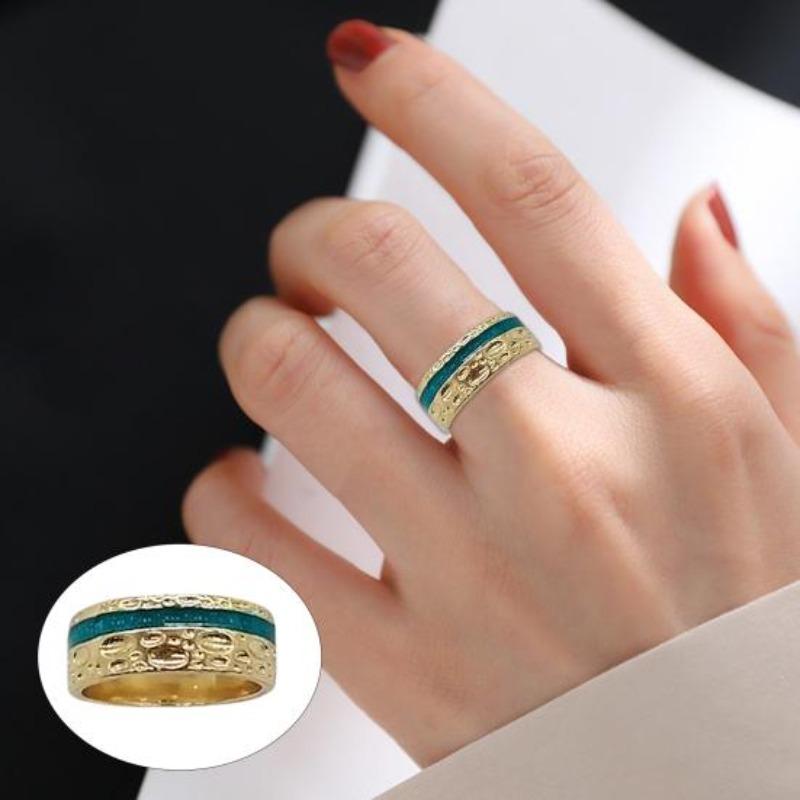 Unisex Shiny Blue Bridal Engagement Finger Jewelry Gift Wedding Ring