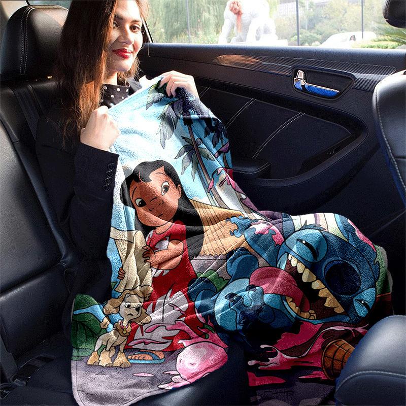 1pz Coperta con Stampa Stitch - Morbida, Coperta per Tutte le Stagioni per Ufficio, Regalo Personalizzato con Adorabile Design a Cartone Animato