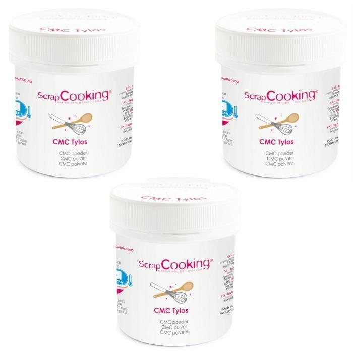 Colle alimentaire - SCRAP COOKING - CMC Tylos en poudre - 105 g - Pâte à sucre - Glue alimentaire