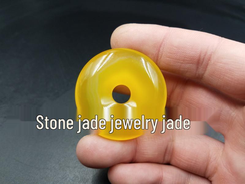 Jade Chalcedony Agate Buckle Pendant Necklace for Men and Women