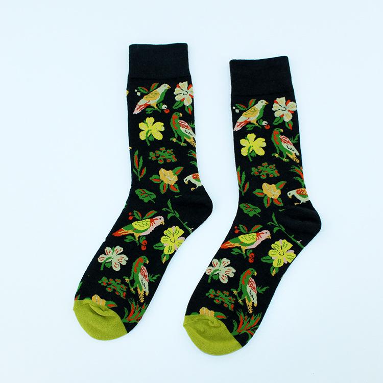 Chaussettes Femmes Drôles Mignonnes Dessin Animé Fruits Avocat Œuf Peinture à l'Huile Van Gogh Rayures Heureux Japonais Harajuku Chaussettes de Skateboard