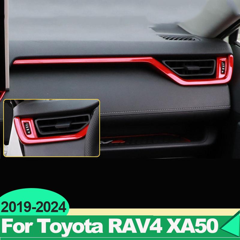 For Toyota RAV4 XA50      2024 Hybrid Car Central Control Dashboard Air Outlet Vent Strip Trim Cover Sticker