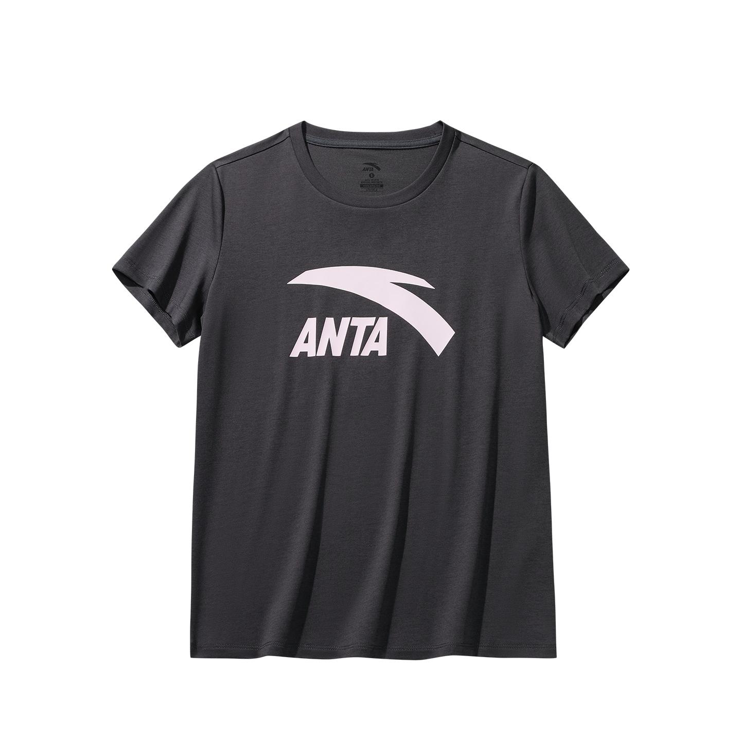 

Anta Short Sleeve Knitted T-Shirt Summer 2026 Women tops Castle-Gray 962628104-5 XS