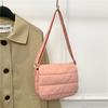Casual Small Square Crossbody Bag for Women Minimalist Solid Color Shoulder Bag Soft Flap Purse