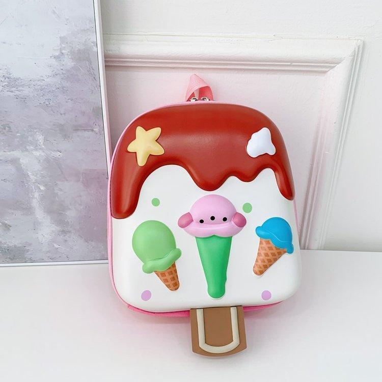 

Childrens Cartoon Ice Cream Backpack With Oxford Fabric For Kindergarten Kids червоний