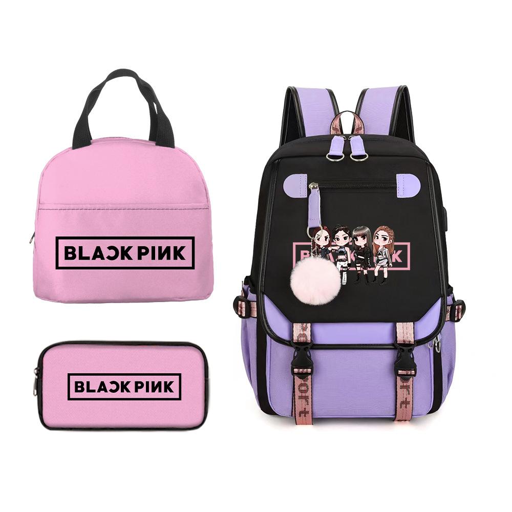 School Season Student Schoolbag Digital Printing Polyester Backpack Cartoon Satchel Pencil Case