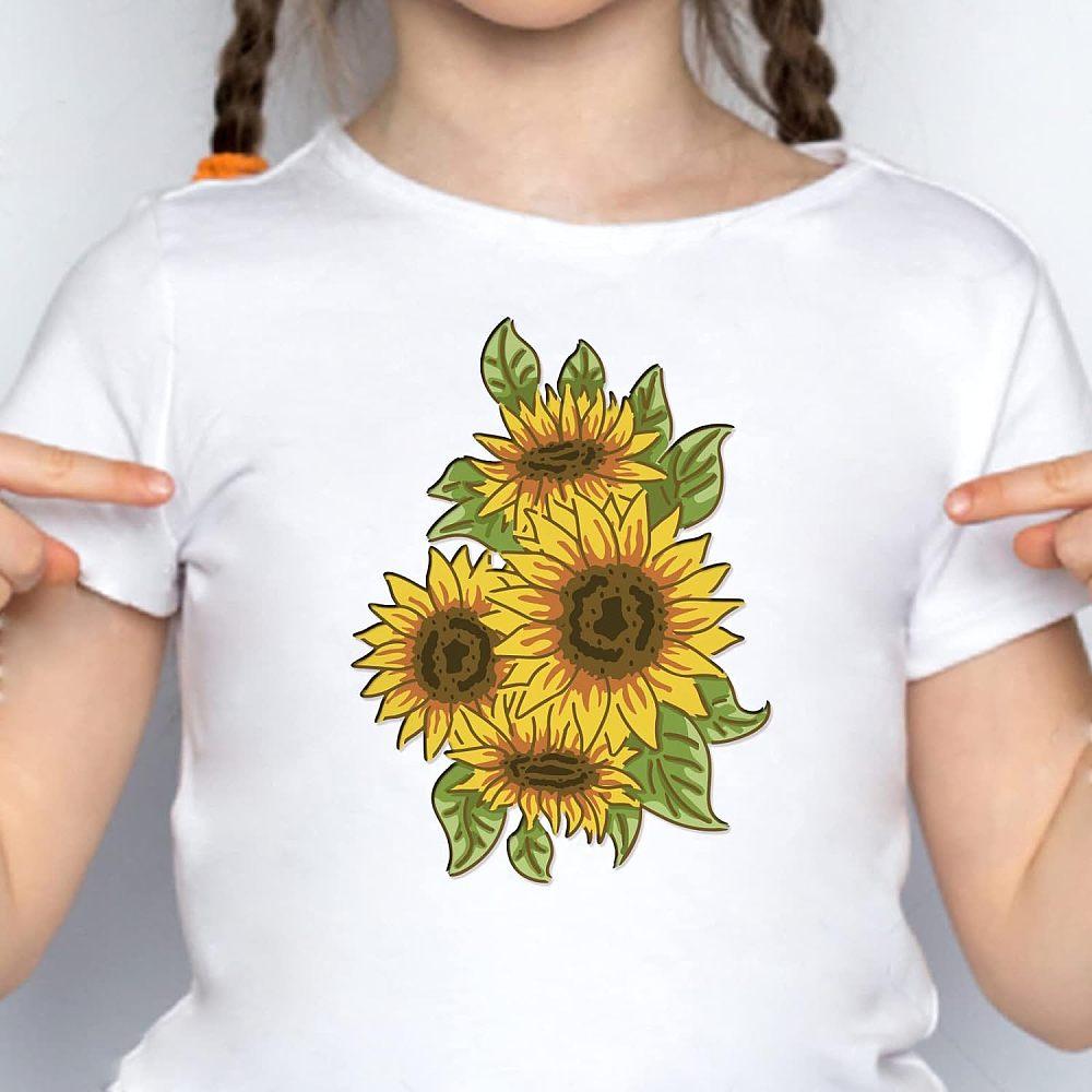 PET Plastic Drawing Painting Stencils Templates Sets, Sunflower Pattern, 29.7x21cm, 6 Sheets/set