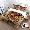 Set de Decoración Artística de Tigre - Exhibición en el Hogar Suave Cómodo Juego de Funda Nórdica Incluye 1*Funda Nórdica y 2*Fundas de Almohada, Regalo