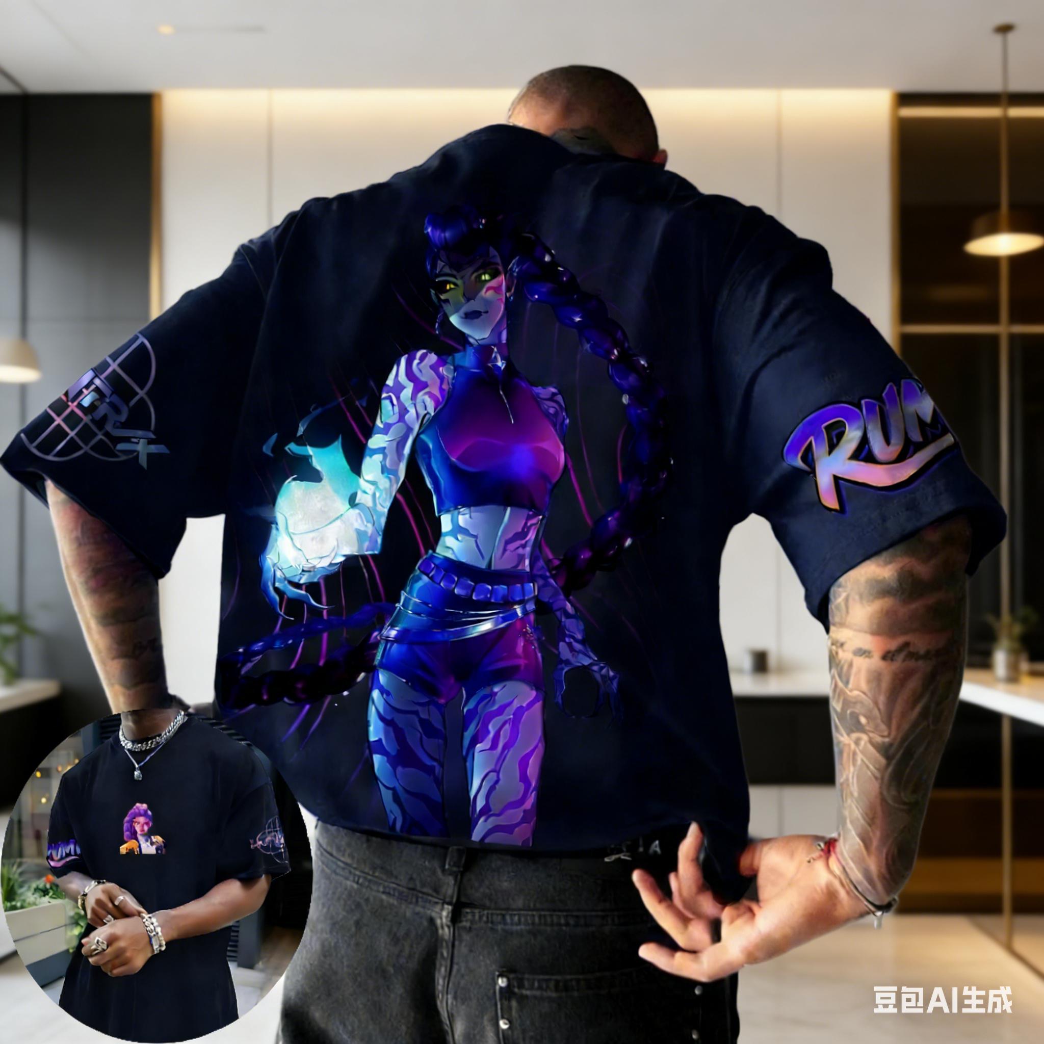 

Lead Singer of HUNTRX Rumi KPop Demon Hunter Officially Authorizes Netflix Anime Movie 2026 Summer Mens Luxury Cotton Tshirt 4XL