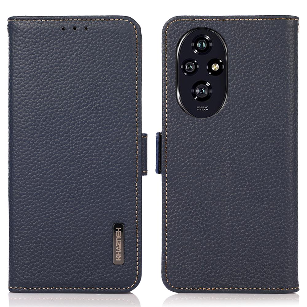 KHAZNEH For Honor 200 5G Capa de telefone com bloqueio RFID Capa flip de couro de vaca genuíno