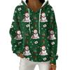 Women's Fashion Casual Christmas Print Pullover Long-Sleeve Hooded Sweatshirt
