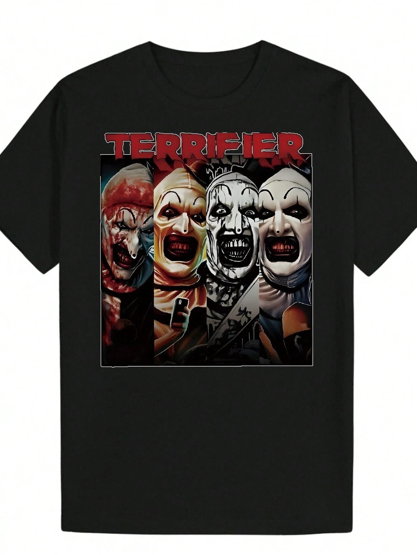

Men s Horror Movie Mask Pattern T-shirt All Season Vintage Pure Cotton T-shirt Harajuku Men s and Women s Streetwear 4XL