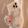 Winter Snowman Shaking Music Stand Applicable To Apple 16 Mobile Phone Case Glitter Powder Iphone15promax Hanging Chain 14 Soft
