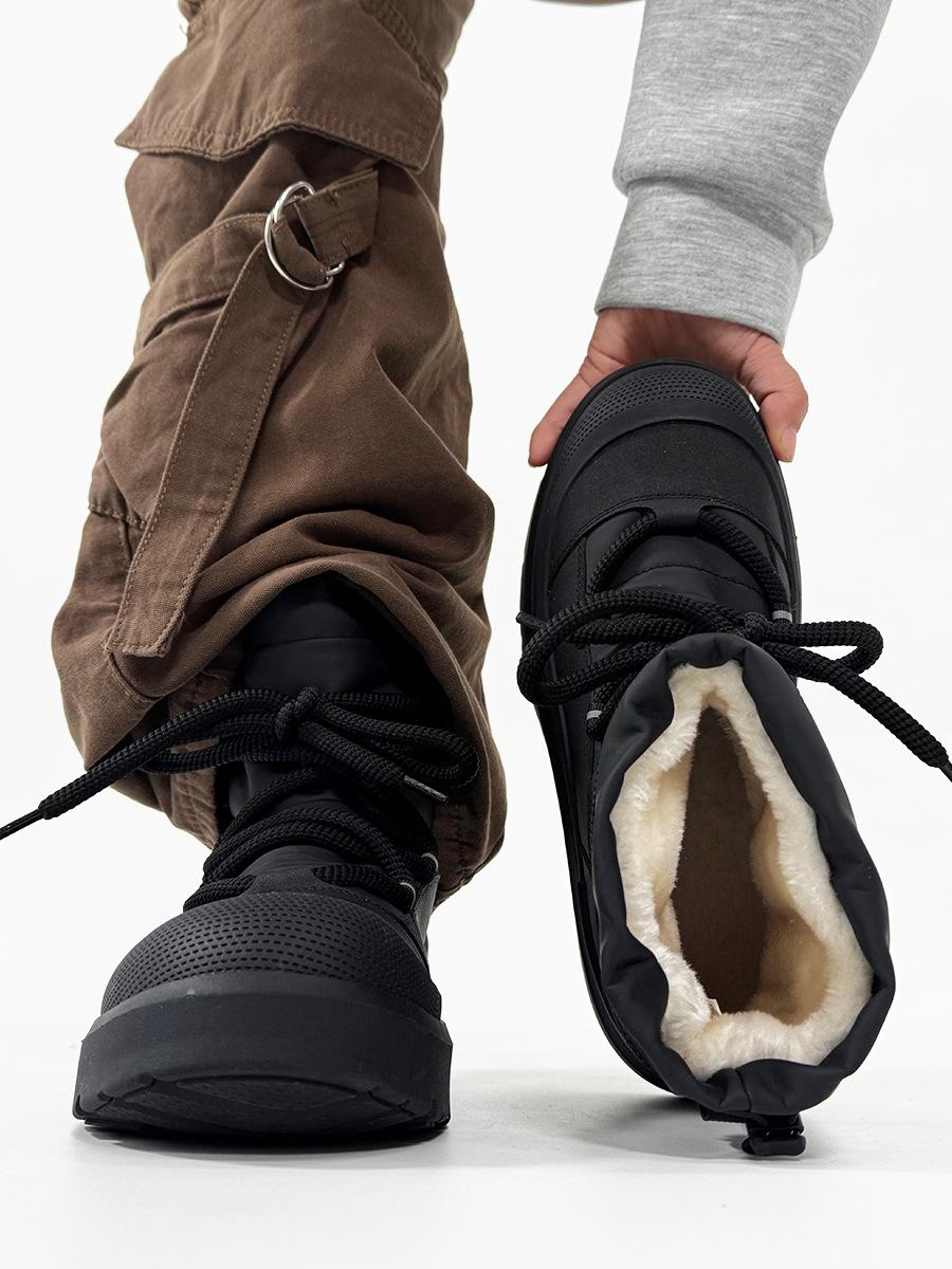 

Men s Winter Mid-Top Non-Slip Snow Boots with Velvet Lining 38 Women s чорний