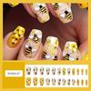 Spring Floarl Press On Nail Coffin False Nail with Flower Designs Stick On Nail Full Cover Artificial Nail for Women