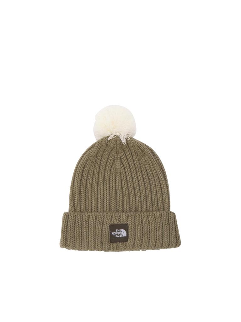 The North Face Baby Pom Pom Cappucho Knit Classic Khaki Hat, (BF)