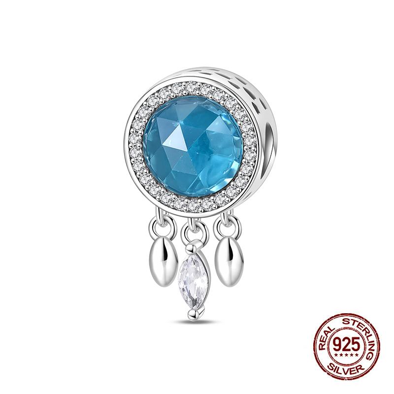 Fashion Copper Feather Colorful Luminous Dreamcatcher Charms Bead Fit Original Bracelets Exquisite Diy Jewelry Gift