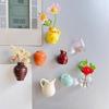 Creative Magnetic Mini Ceramic Vase 3D Ceramic Vase Fridge Magnets DIY Refrigerator Kitchen Decorations