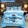 Haaland Fußballspieler 3-teilige Bettwäsche, inklusive 1 Bettbezug und 2 Kissenbezügen. Perfekt für Weihnachten, ideal für Schlafzimmer, Wohnheim