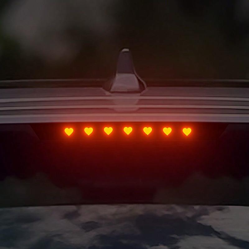 

1pc Car High Brake Light Decorative Sticker, Carbon Fiber Tail Light Sticker, Rear Taillight Modification Cartoon Cute Demon Eye Projector Sticker Love Model чёрный