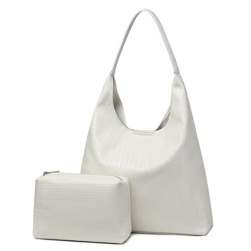 Tote Bag, Large Capacity Woven Embossed Shoulder Bag, Fashionable Daily Commuter Bag