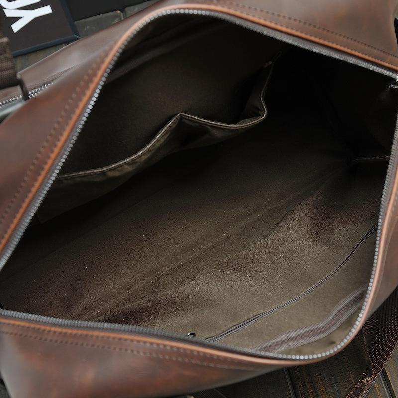 The New Crazy Horse Leather Korean Men's Bag Casual One-shoulder Messenger Bag Handbag Travel Bag Large-capacity Men's Trendy Bag