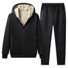 Tracksuit Men Winter Thick Casual Hoodies Sportswear Sets Warm Sweatshirts Fleece 2 PCS Jacket+Pant Mens Moleton
